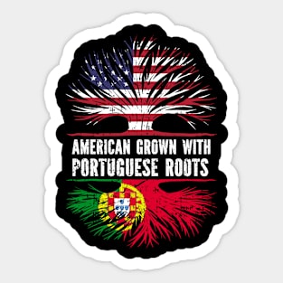 American Grown with Portuguese Roots USA Flag Sticker